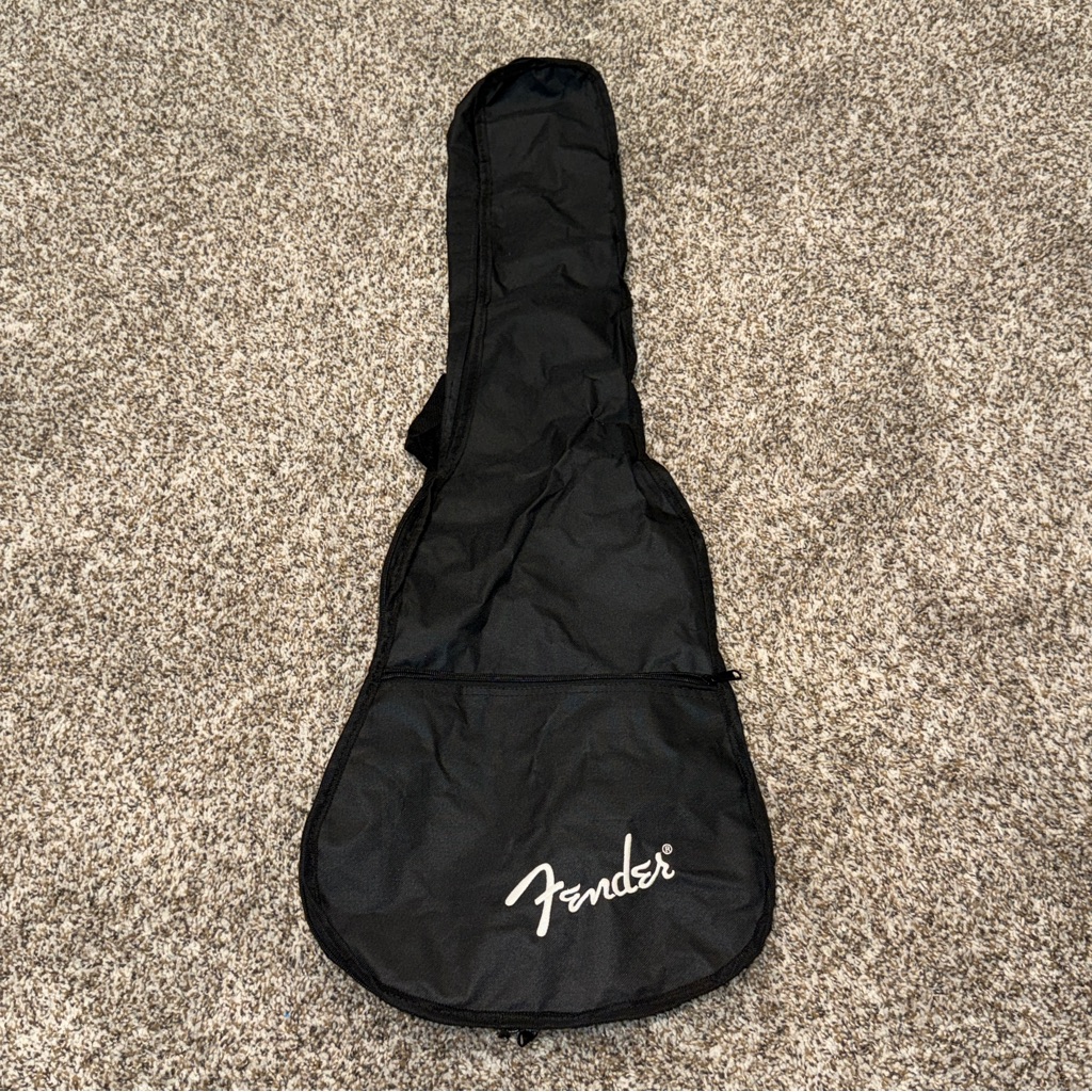 Black Fender Thin Backpack Style Electric Guitar Gig Bag W Logo